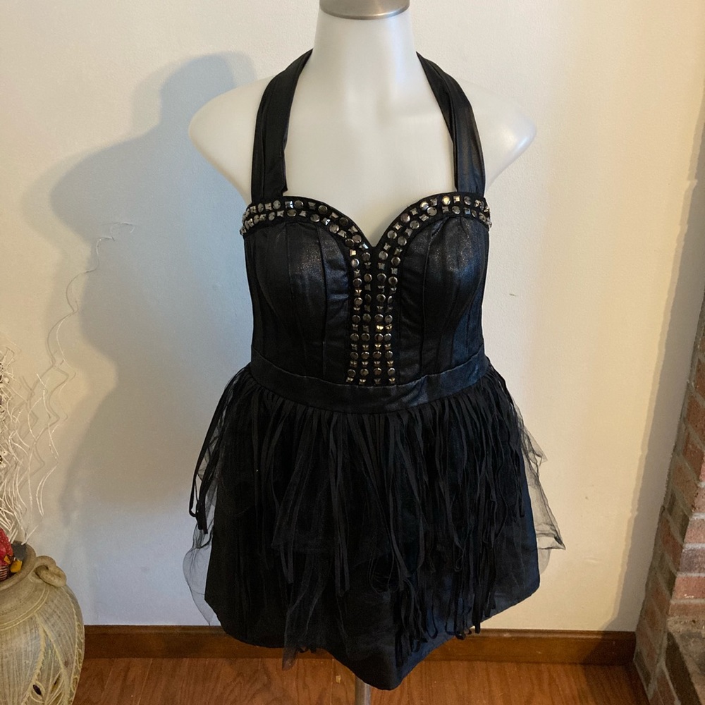 Funky Bustier Studded Black Fringe Forever21 Dress